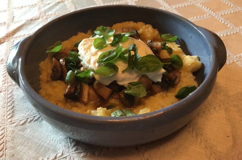 Polenta with Brown-Butter Balsamic Mushrooms